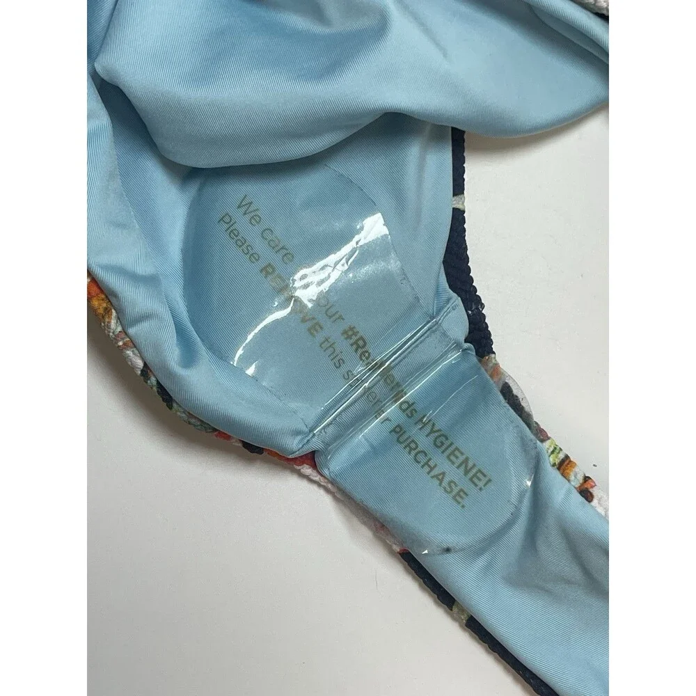 Maaji Jungle Print & Turquoise Reversible Bikini Bottom Sz S New